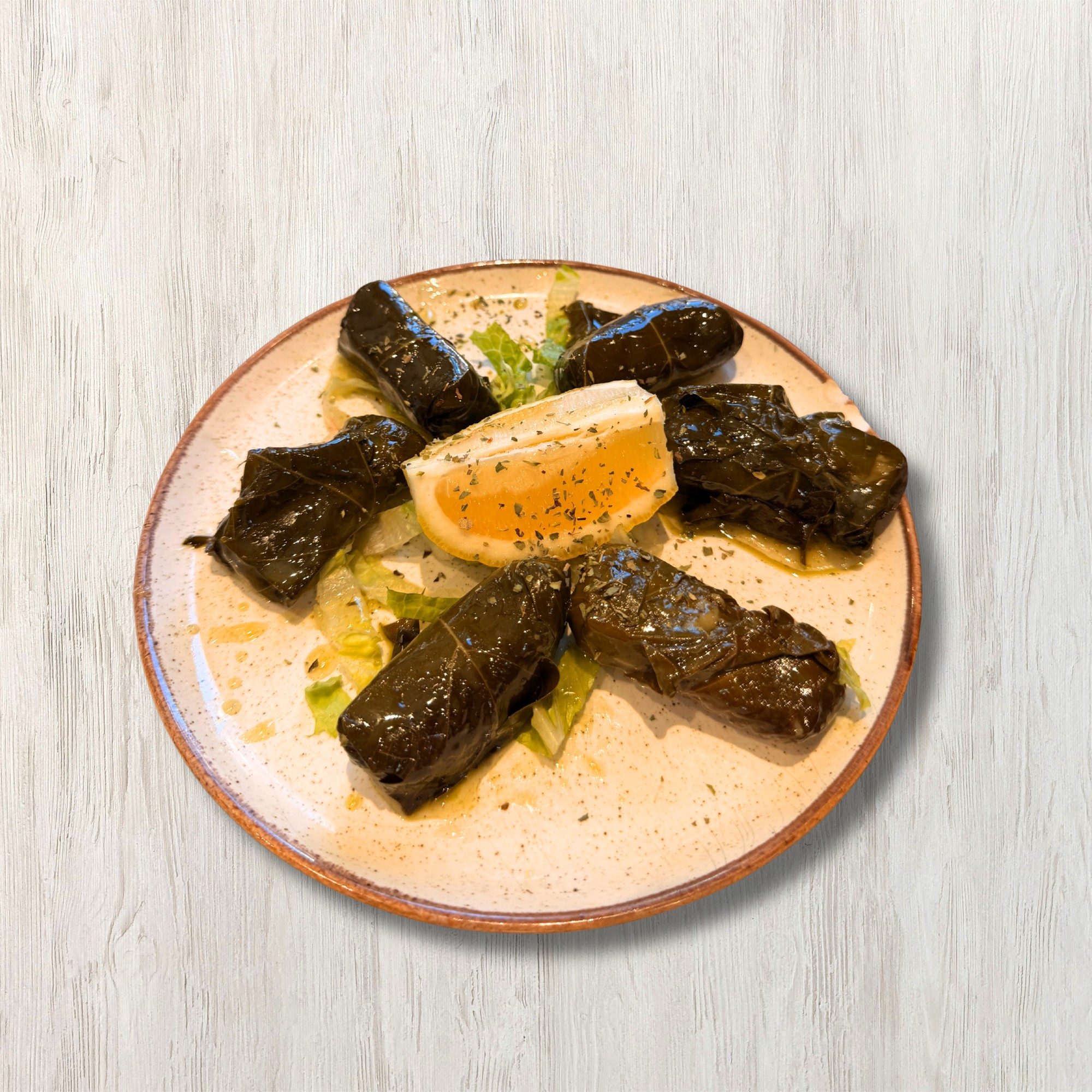 "Dolmadakia" Grape Leaves.