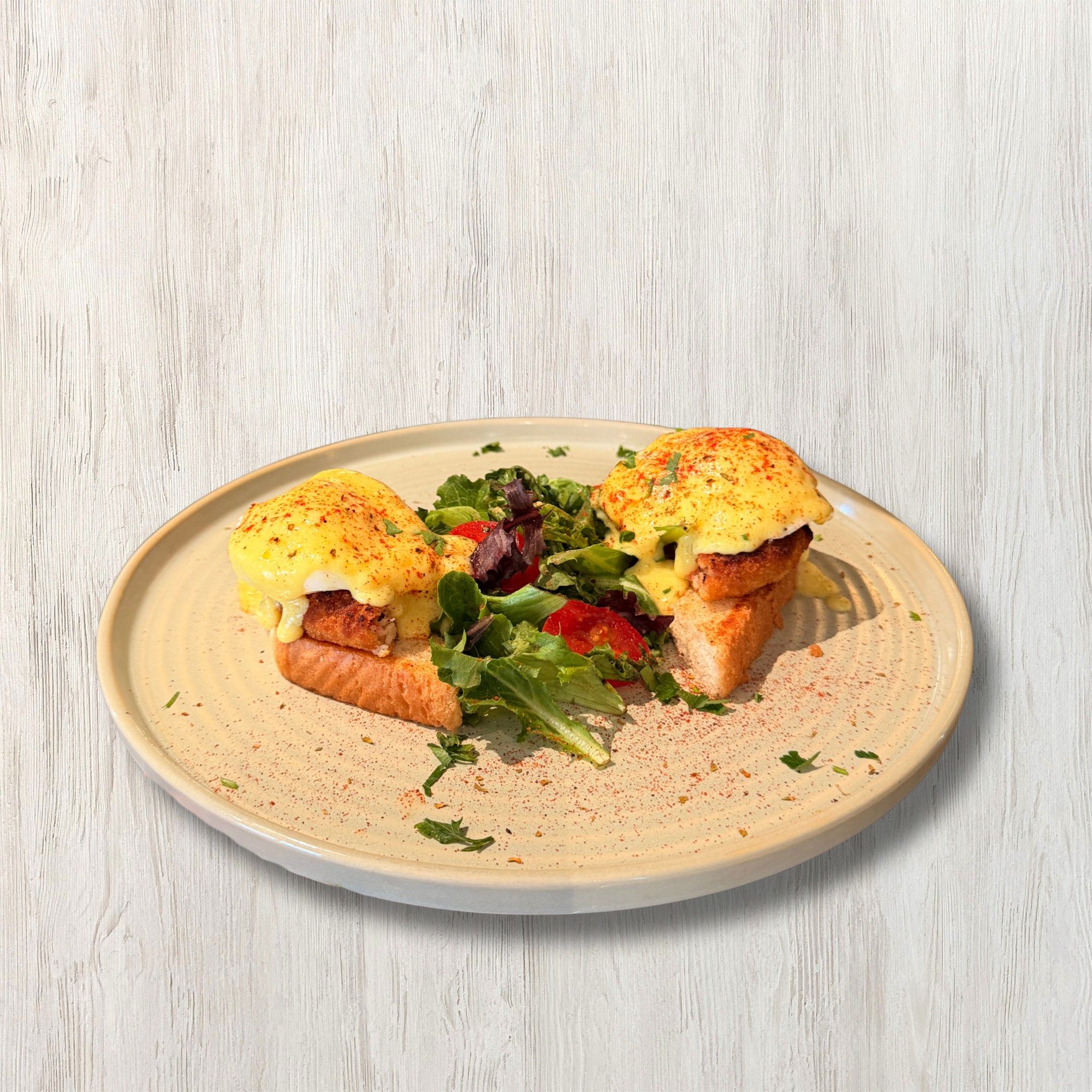 Crab Cake Brioche Benedict.