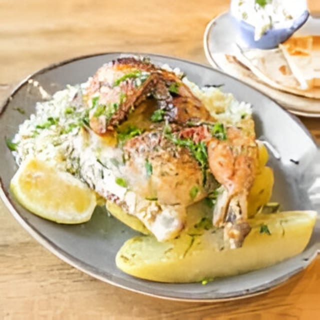 Charcoal Half Chicken.