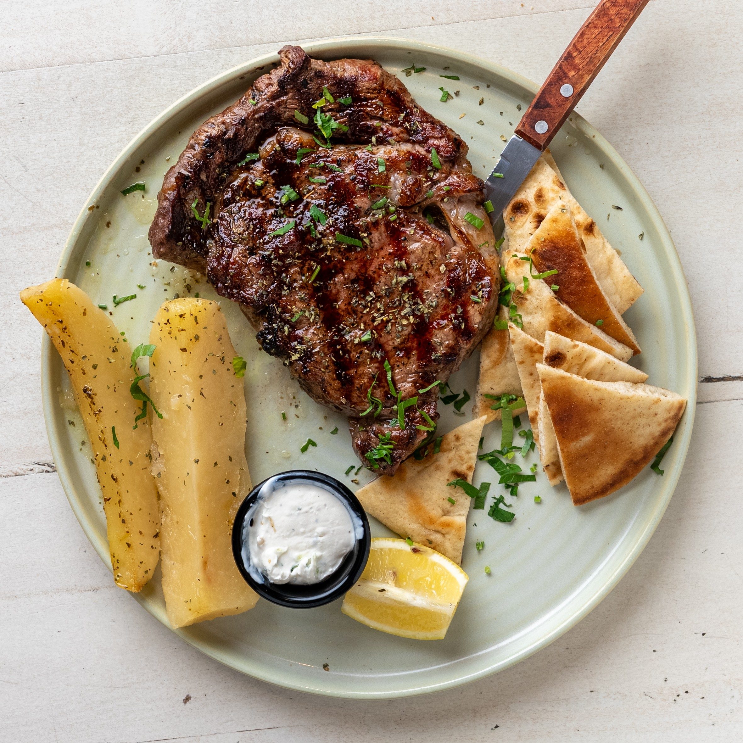 Grilled Rib-Eye Steak.