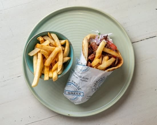 Pork Gyro Pita Sandwich.