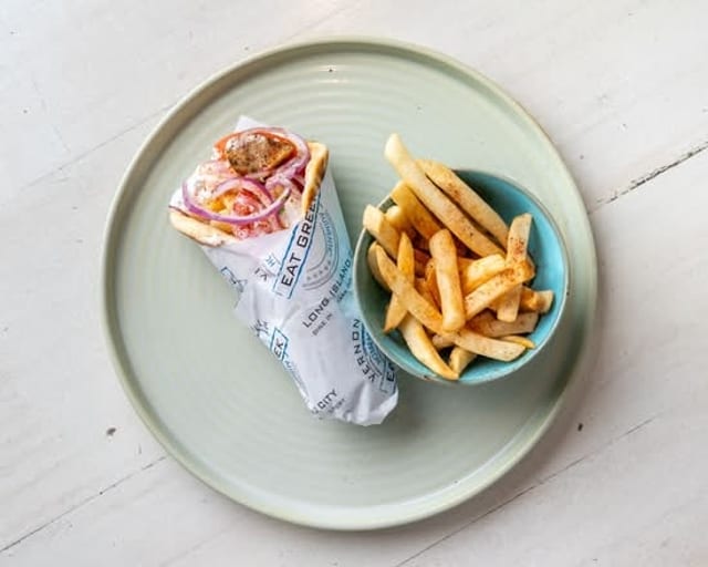 Chicken Souvlaki (Skewers) Pita.